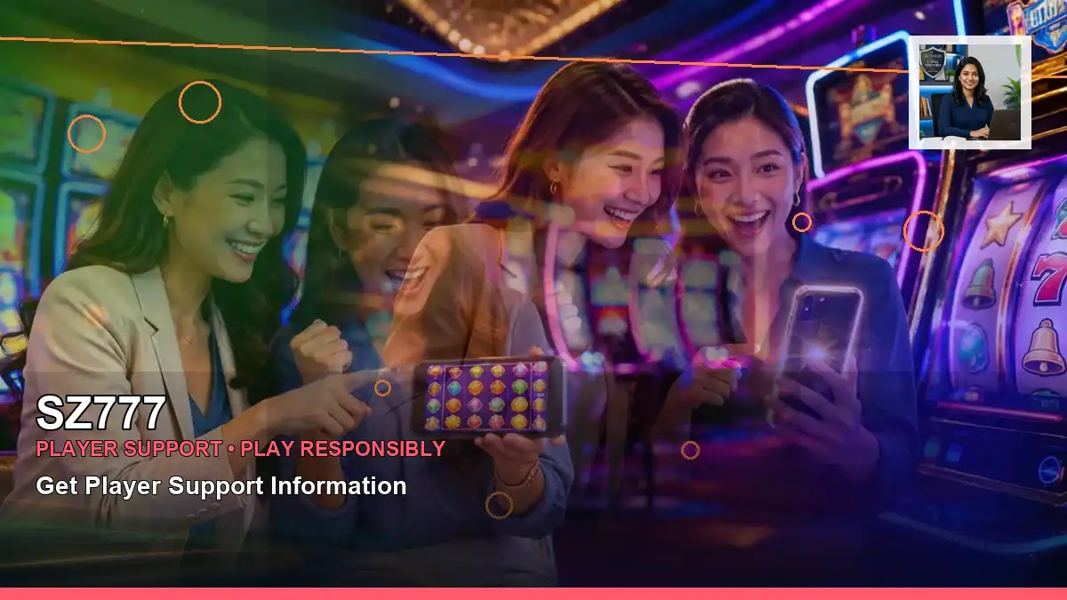 SZ777 casino cashback rewards featuring an adult Filipina casino host with a panoramic reel composition