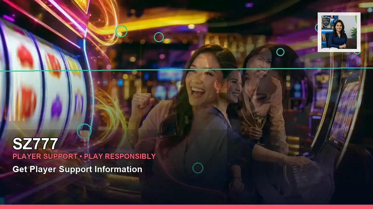 SZ777 play phone mobile casino games featuring an adult Filipina casino host with a right-diagonal composition